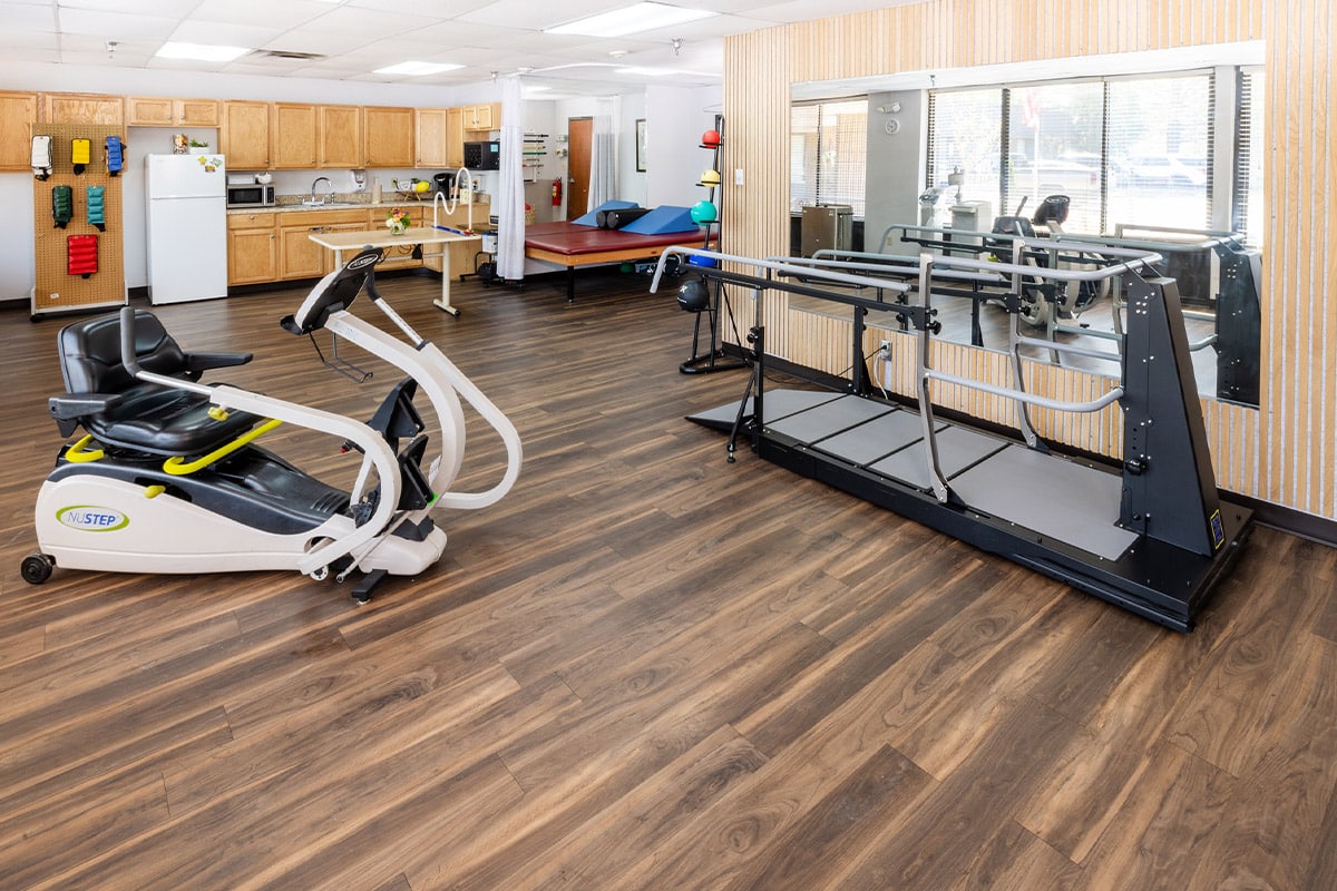 Rehab gym at Cedar Creek Post Acute
