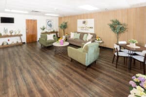 Wide lobby view at Cedar Creek Post Acute